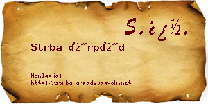 Strba Árpád névjegykártya